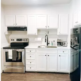 Kitchen, The Shay, an apartment community in downtown Oklahoma City that leases studio and 1 bedroom apartment homes