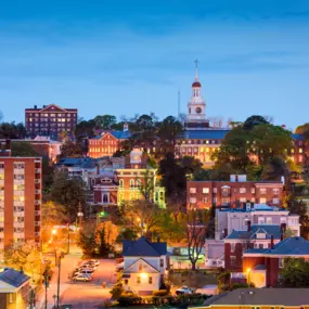 Downtown Macon, GA at dusk