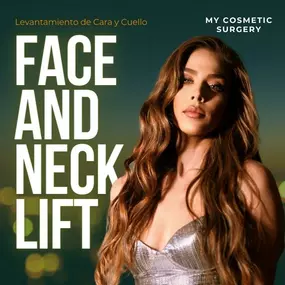 My Cosmetic Surgery clinic website highlighting face and neck lift services in Miami; professional environment focused on facial rejuvenation and contouring.