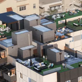 SDSU Student housing with rooftop decks