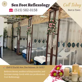 Welcome to Sen Foot Reflexology in Des Moines, IA, where relaxation and rejuvenation await your tired feet. At Sen Foot Reflexology, we specialize in the ancient art of foot reflexology, a holistic treatment that targets pressure points on the feet to promote overall well-being.