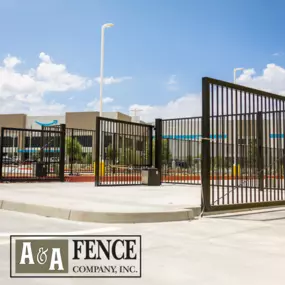 Commercial iron fencing installed by A&A Fence Company.