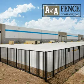 Commercial iron fencing installed by A&A Fence Company.