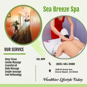 Here at Sea Breeze Spa & Massage we love being a part of helping 
taking part in peoples wellness and a better life.