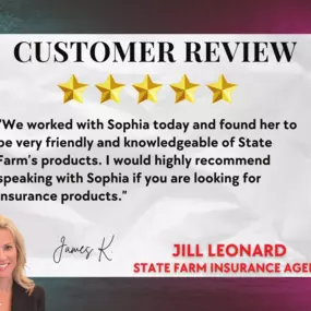 We love customer reviews! Call us for a free car insurance quote today!