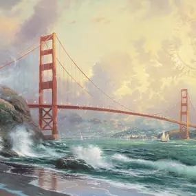 San Francisco, Golden Gate Bridge painting by Thomas Kinkade Studios.