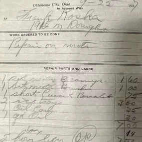 1937 Invoice
L A SILVERNAIL
Guaranteed Electrical Refrigerator Service