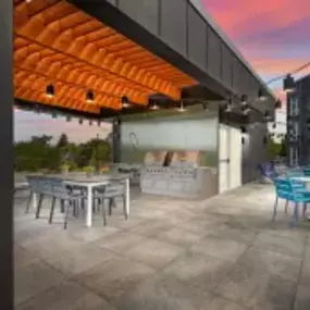 Patio with BBQ's and Seating