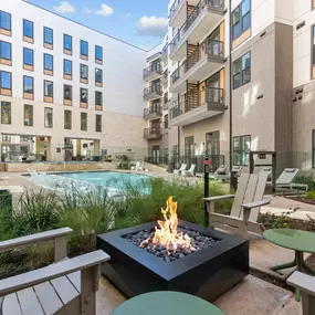 Poolside Lounge with Fire Pit