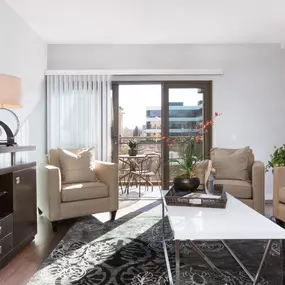 Living room with Hardwood-Style Floor