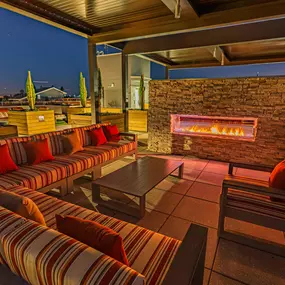 Rooftop Lounge with Fireplace