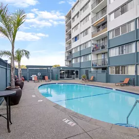 apartment building with pool