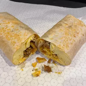 See what’s inside! Every layer of our breakfast burrito is made to satisfy.