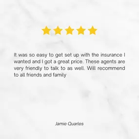 We love helping our customers find the right coverage and providing great customer service. Thank you for trusting us with all your insurance needs!