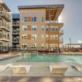 Relaxing pool area at The Hayes