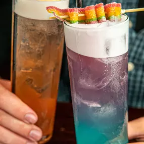 Bubble Blue Gum and Smart n' Stormy non-alcoholic cocktails