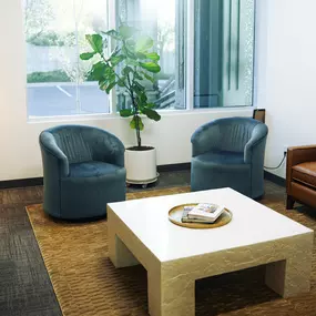 Thoughtful design elements in our reception area reflect our commitment to wellness and peace.