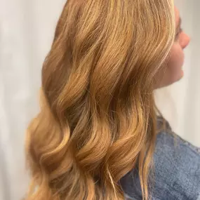 Copper Blonde Hair Color with Accent Foil Highlight in Knoxville, TN