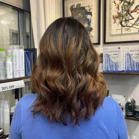 Dark Brown and Light Brown Hair Coloring with Balayage and Foils