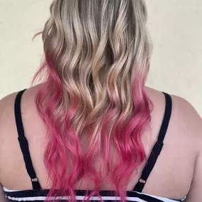 Blonde Balayge with Pink Coloring in Downtown Knoxville, TN