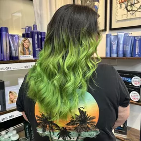 Vivid Hair Color Salon For Bright Green Ombre