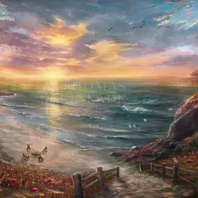 Beachside Gathering painting by Thomas Kinkade Studios