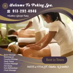 Whether it's stress, physical recovery, or a long day at work, Peking Spa has helped 
many clients relax in the comfort of our quiet & comfortable rooms with calming music.