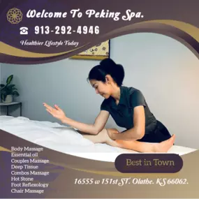 Massage techniques are commonly applied with hands, fingers, 
elbows, knees, forearms, feet, or a device. 
The purpose of massage is generally for the treatment of 
body stress or pain.