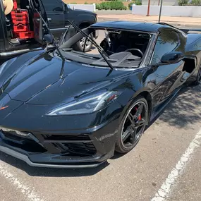 Corvette Windshield replacement in Mesa Arizona By Premiere Auto glass.