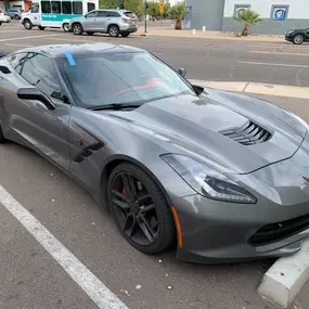 Corvette Windshield replacement in Mesa Arizona By Premiere Auto glass.