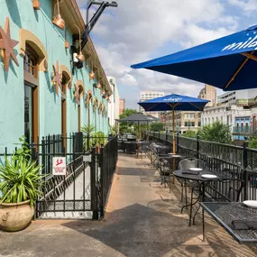 Rooftop Dining on El Big Bad Patio overlooking historic district & market square park