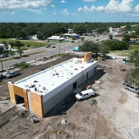 Gas station metal roof