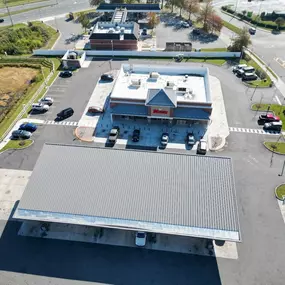 Commercial flat roof in Wawa store and gas station in Maryland