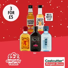 3 for £5 on 5cl spirits