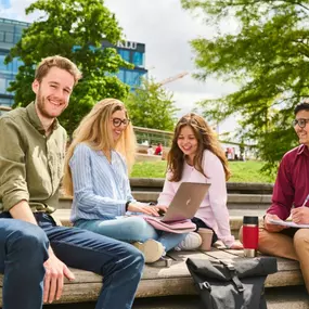 KLU students enjoy a break at the Marco Polo Terrassen, right in front of KLU.