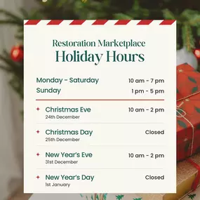 Holiday hours!