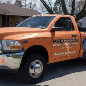 Precision Today Plumbing Heating Cooling Electrical work truck