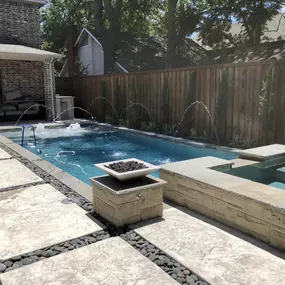 completed pool build and backyard makeover