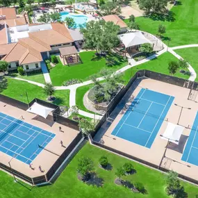 Gather with friends for a game of pickleball or tennis