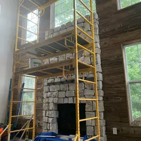 Fireplace and mantle install