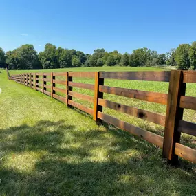 Honey fence stain and sealer on four plank Poplar fence