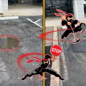 Asphalt Ninjas Pothole Repair Before and After