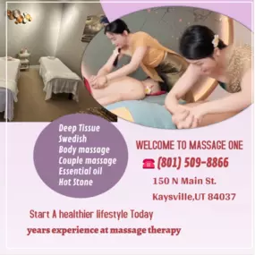 Massage techniques are commonly applied with hands, fingers, 
elbows, knees, forearms, feet, or a device. 
The purpose of massage is generally for the treatment of 
body stress or pain.