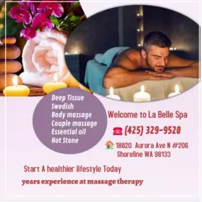 The full body massage targets all the major areas of the body that are most subject to strain and
discomfort including the neck, back, arms, legs, and feet. 
If you need an area of the body that you feel needs extra consideration, 
such as an extra sore neck or back, feel free to make your massage therapist aware and
they will be more than willing to accommodate you.