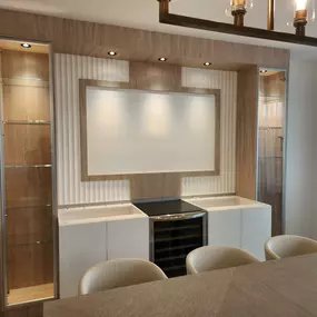 Custom Cabinets And Wall Panels In Dining room Area