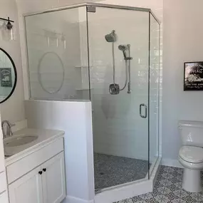 Elevate your bathroom with custom shower door installation services from Suburban Glassworks. Our team specializes in installing sleek, high-quality doors that add style and functionality to your space, creating a polished and modern look.