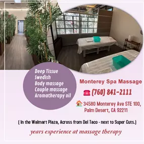 A couple's massage is just like any other massage service, 
but you and your partner receive the massage at the same time, 
on separate tables, and by two different massage therapists. 
The massage is generally offered in a private room on side-by-side massage tables.