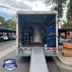 Packing job in moving truck completed by AZ Student Movers in Scottsdale, AZ.