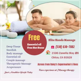 A couple's massage is just like any other massage service, 
but you and your partner receive the massage at the same time, 
on separate tables, and by two different massage therapists. 
The massage is generally offered in a private room on side-by-side massage tables.