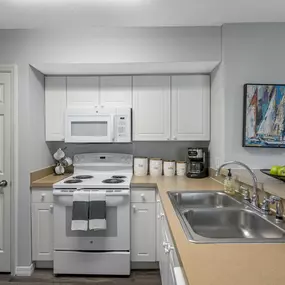 student housing with full kitchens